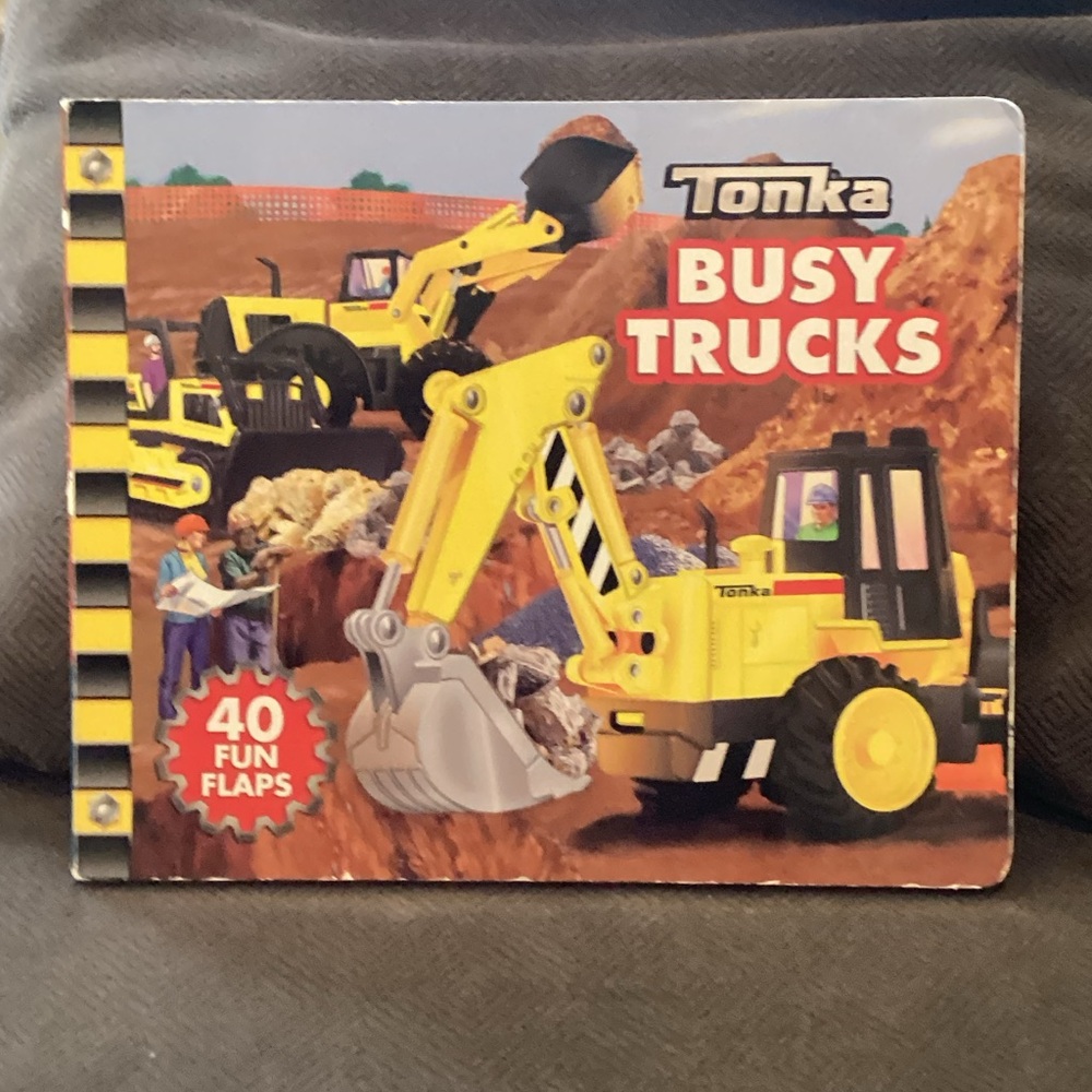 TONKA Book Busy Trucks With 40 Fun Flaps Hard Cover Book Inside & Out